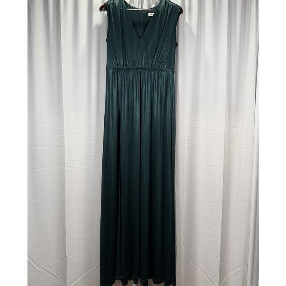 Dress the Population Krista Elegant Tie-Waist Gown Emerald Green Size Large - Picture 2 of 13